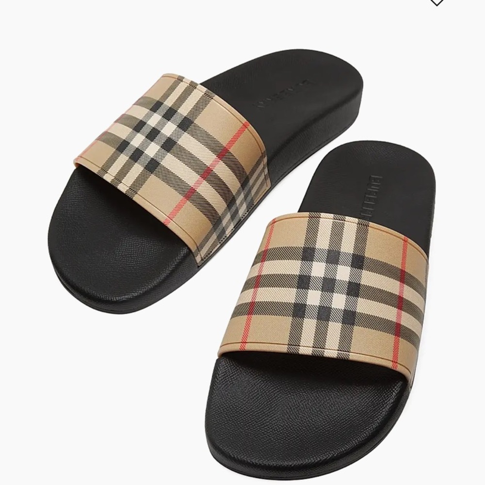 Burberry Furley Check Slide Sandals